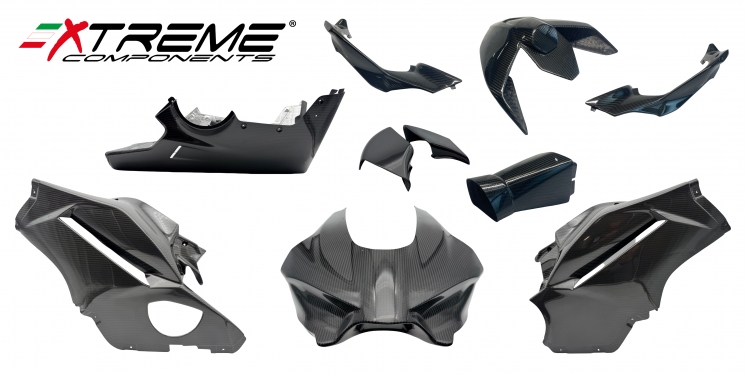 RACE FAIRINGS IN TWILL CARBON FIBER &amp; BLACK FIBER FOR DUCATI PANIGALE V4R 2026